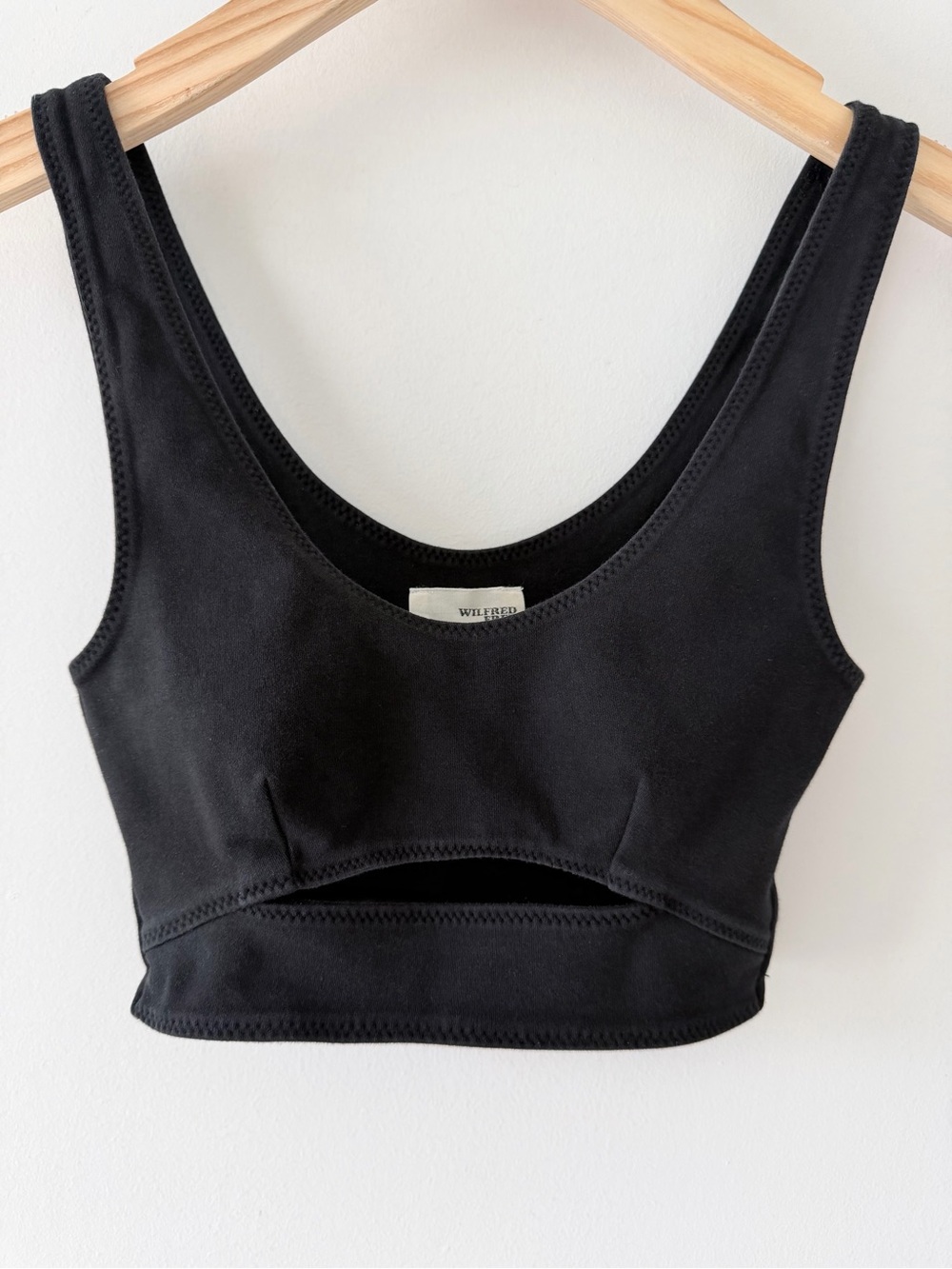 Aritzia Wilfred Free Shannon Cutout Crop Tank Top Black Size XS Y2K - Picture 3 of 9